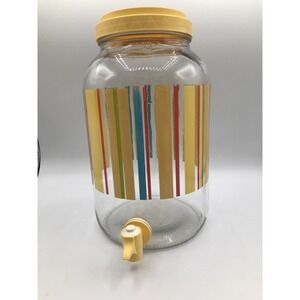 Rare‎ Vintage Anchor Hocking Glass Beverage jar with lid